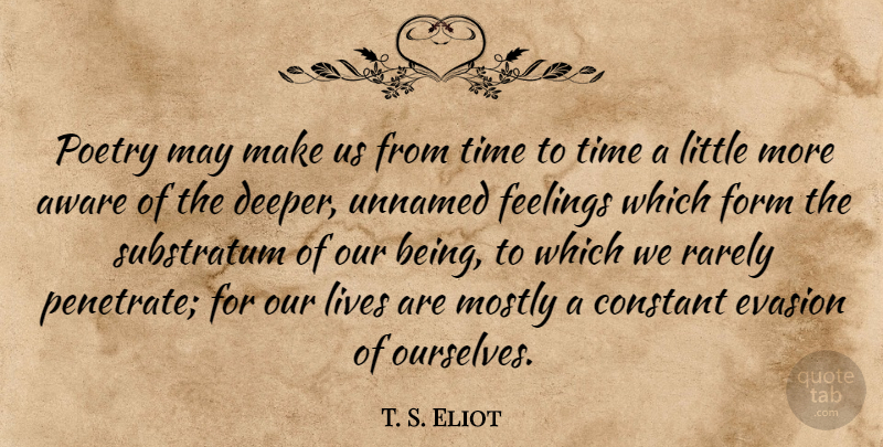 T. S. Eliot Quote About Poetry, Feelings, May: Poetry May Make Us From...