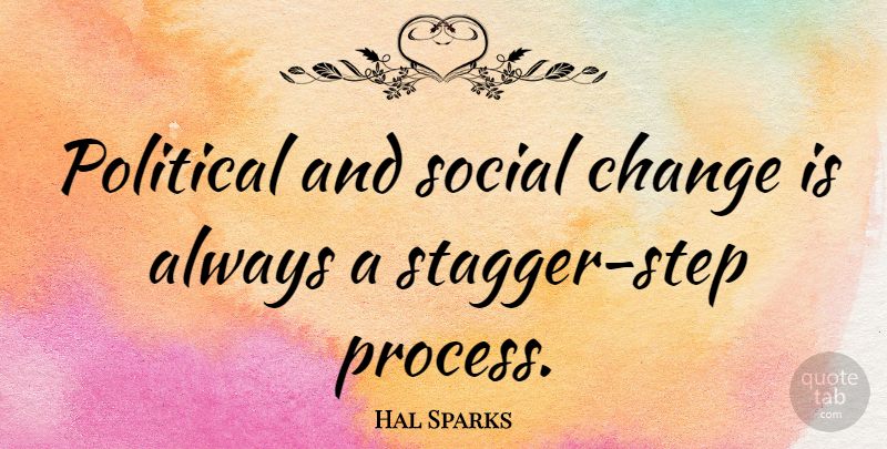 Hal Sparks Quote About Change, Social: Political And Social Change Is...