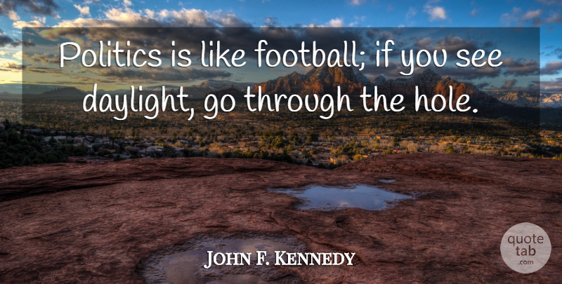 John F. Kennedy Quote About Football, Motivational Sports, Political: Politics Is Like Football If...