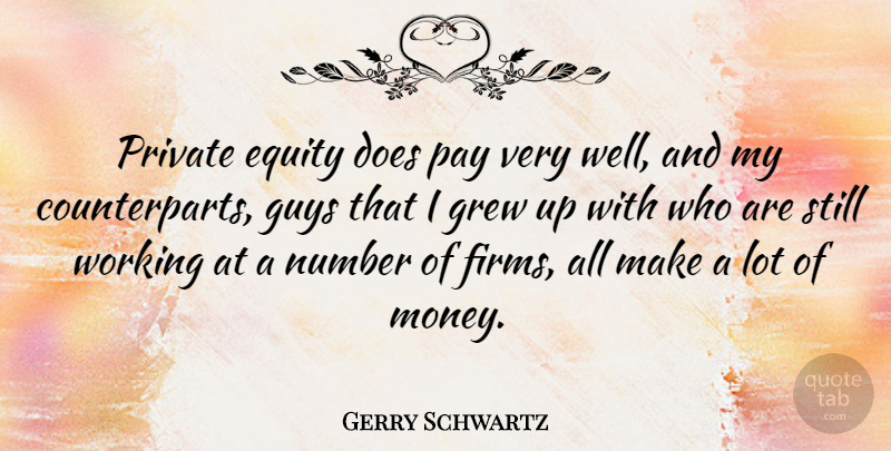 Gerry Schwartz Quote About Equity, Grew, Guys, Money, Number: Private Equity Does Pay Very...