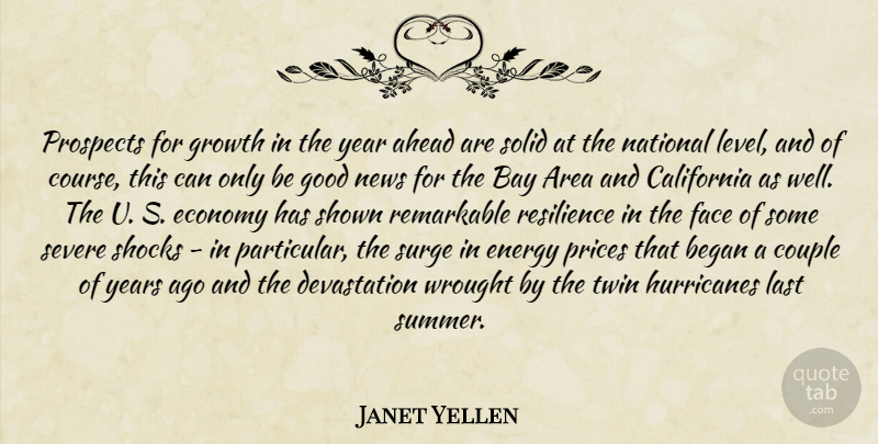 Janet Yellen Quote About Summer, Couple, Years: Prospects For Growth In The...