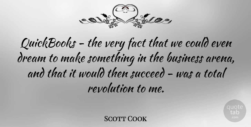 Scott Cook Quote About American Businessman, Business, Fact, Succeed, Total: Quickbooks The Very Fact That...