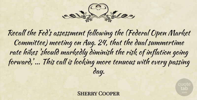 Sherry Cooper Quote About Assessment, Diminish, Dual, Following, Hikes: Recall The Feds Assessment Following...