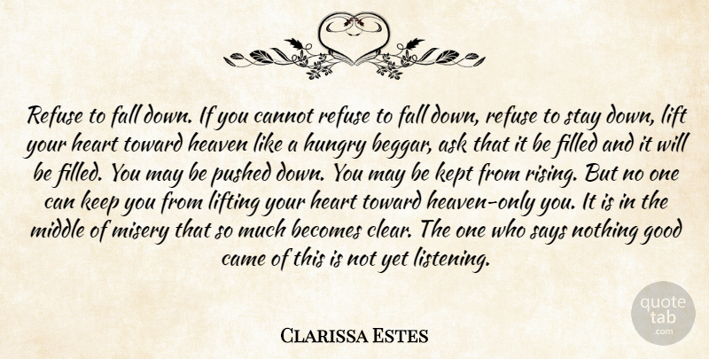 Clarissa Estes Quote About Ask, Becomes, Came, Cannot, Fall: Refuse To Fall Down If...