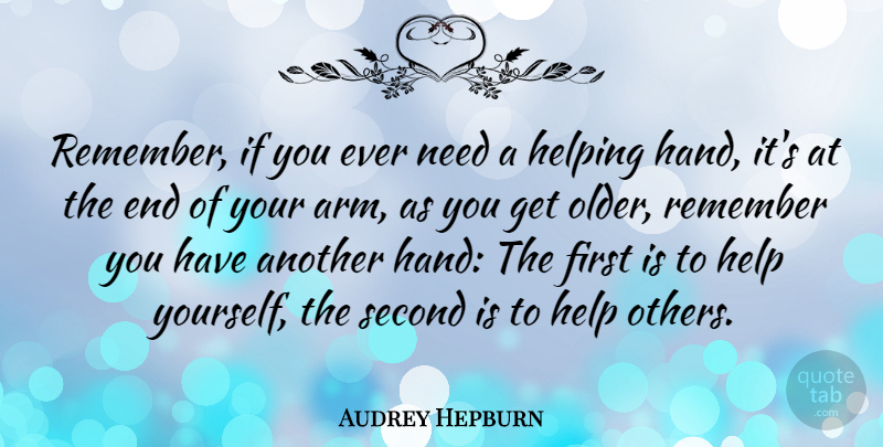 Audrey Hepburn Quote About Helping, Quotes, Second: Remember If You Ever Need...
