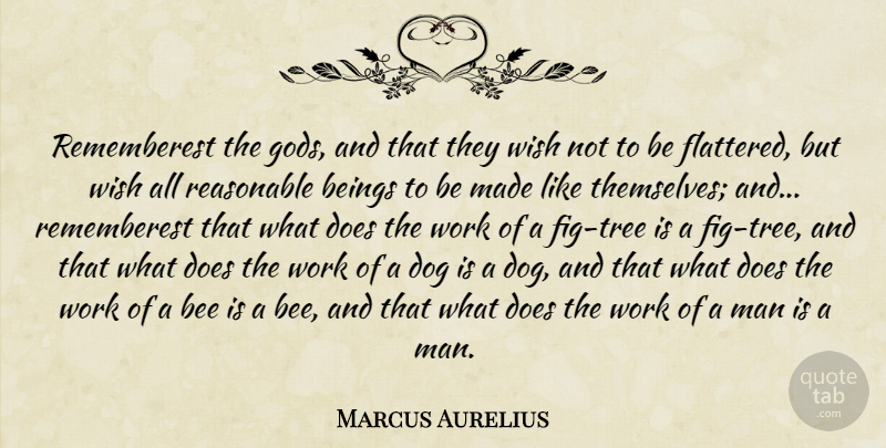 Marcus Aurelius Quote About Dog, Men, Tree: Rememberest The Gods And That...