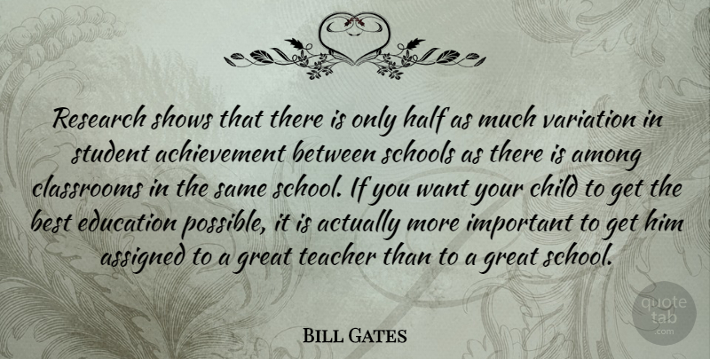 Bill Gates Quote About Teacher, Children, School: Research Shows That There Is...