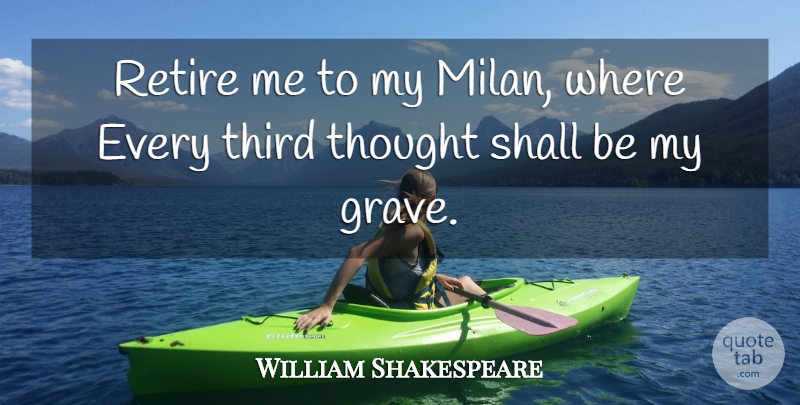 William Shakespeare Quote About Age, Mortality, Milan: Retire Me To My Milan...