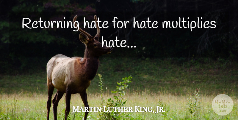 Martin Luther King, Jr. Quote About Hate, Kings And Love, Loving Your Enemies: Returning Hate For Hate Multiplies...