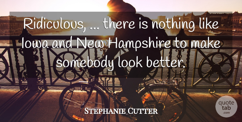 Stephanie Cutter Quote About Hampshire, Iowa, Somebody: Ridiculous There Is Nothing Like...