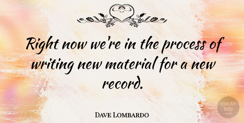 Dave Lombardo Quote About undefined: Right Now Were In The...