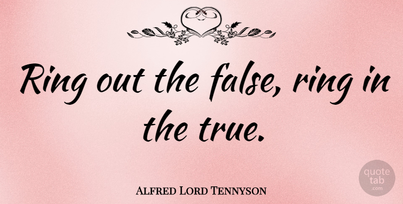 Alfred Lord Tennyson Quote About Happy, New Year, Years: Ring Out The False Ring...
