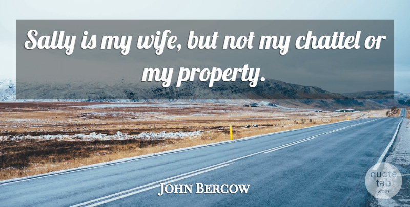 John Bercow Quote About Wife, My Wife, Property: Sally Is My Wife But...