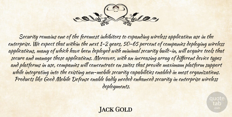 Jack Gold Quote About Acquire, Array, Badly, Companies, Defense: Security Remains One Of The...