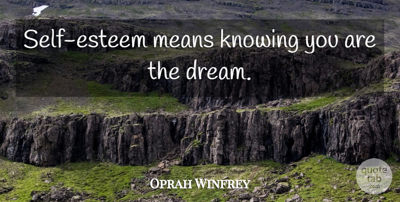 Oprah Winfrey Quote About Happiness, Success, Dream: Self Esteem Means Knowing You...