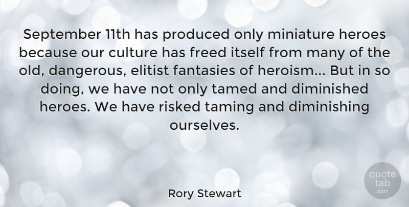 Rory Stewart Quote About Diminished, Elitist, Fantasies, Freed, Heroes: September 11th Has Produced Only...
