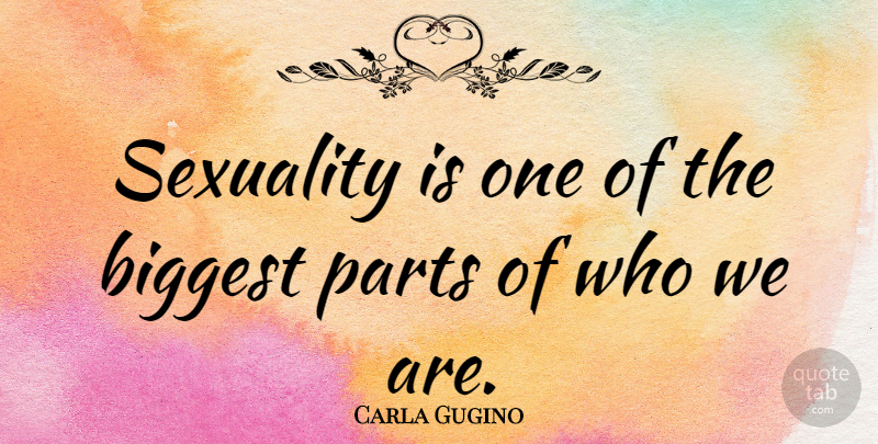 Carla Gugino Quote About Who We Are, Sexuality: Sexuality Is One Of The...