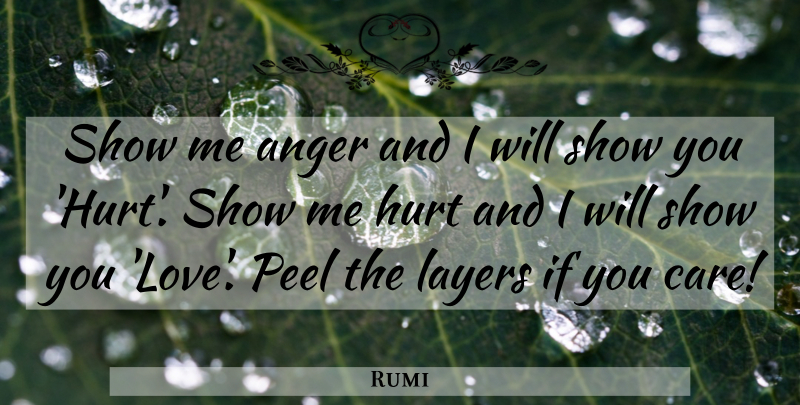 Rumi Quote About Inspirational, Hurt, Care: Show Me Anger And I...