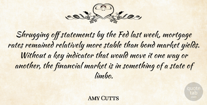 Amy Cutts Quote About Bond, Fed, Financial, Indicator, Key: Shrugging Off Statements By The...