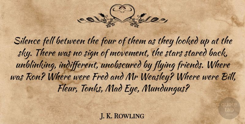 J. K. Rowling Quote About Stars, Eye, Sky: Silence Fell Between The Four...