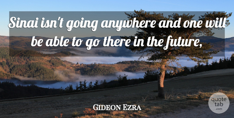 Gideon Ezra Quote About Anywhere: Sinai Isnt Going Anywhere And...