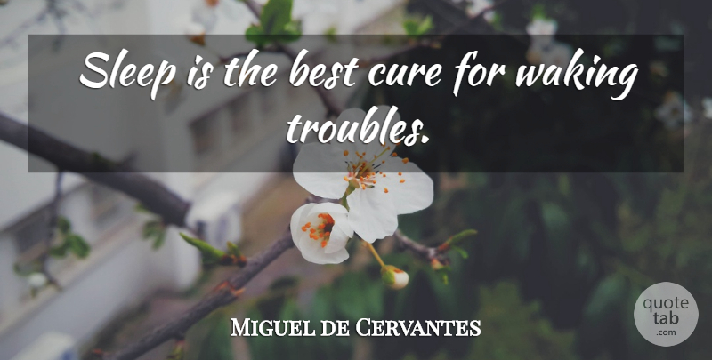 Miguel de Cervantes Quote About Sleep, Waking, Trouble: Sleep Is The Best Cure...