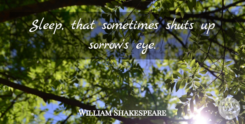 William Shakespeare Quote About Sleep, Eye, Sorrow: Sleep That Sometimes Shuts Up...