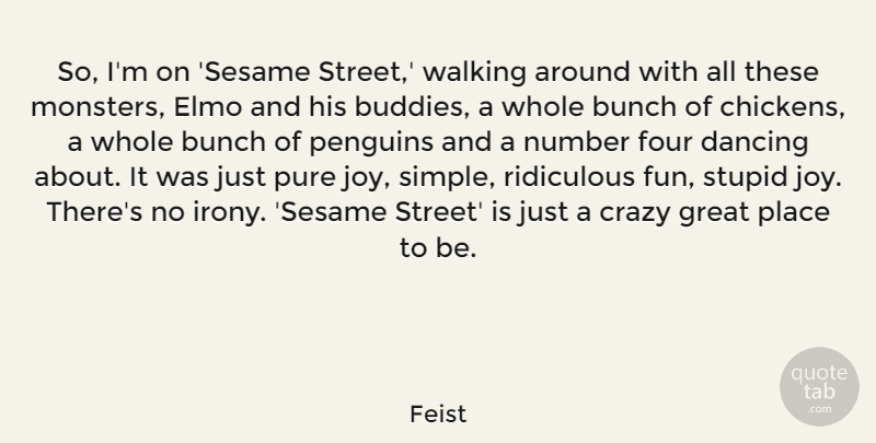 Feist Quote About Fun, Crazy, Stupid: So Im On Sesame Street...