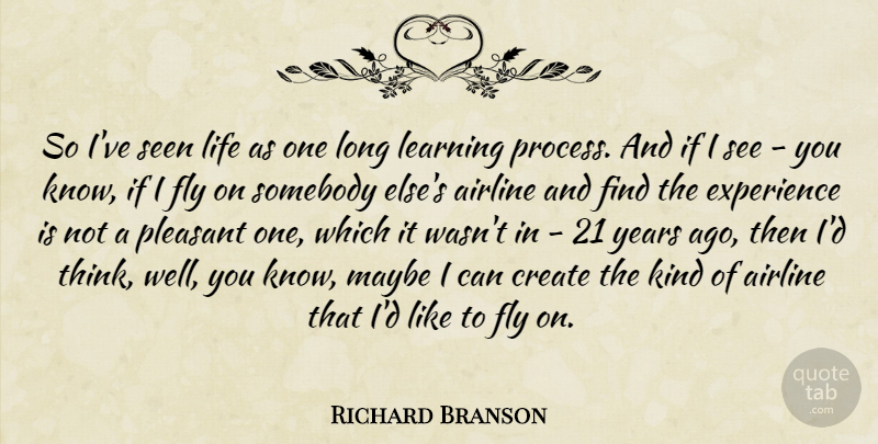 Richard Branson Quote About Thinking, Years, Long: So Ive Seen Life As...