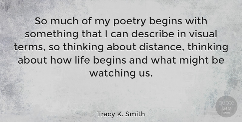 Tracy K. Smith Quote About Distance, Thinking, Might: So Much Of My Poetry...