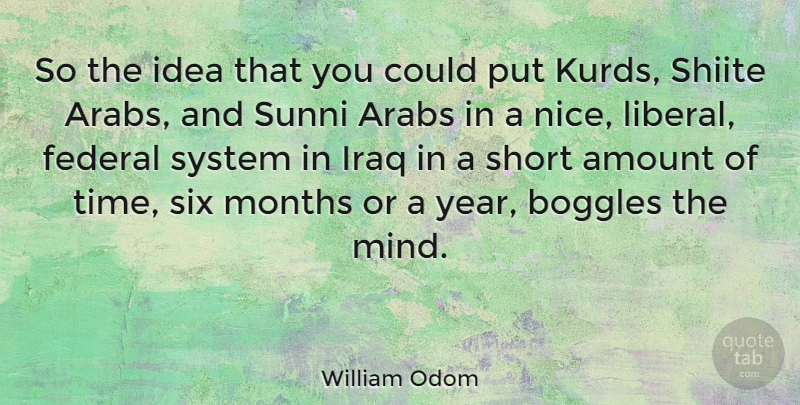 William Odom Quote About American Soldier, Amount, Arabs, Federal, Iraq: So The Idea That You...