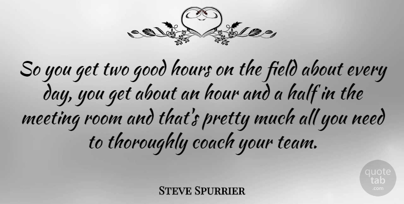 Steve Spurrier Quote About Team, Two, Half: So You Get Two Good...