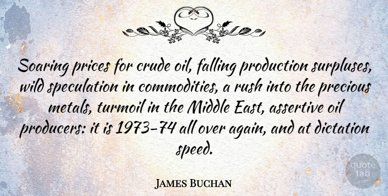 James Buchan Quote About Fall, Oil, Middle East: Soaring Prices For Crude Oil...