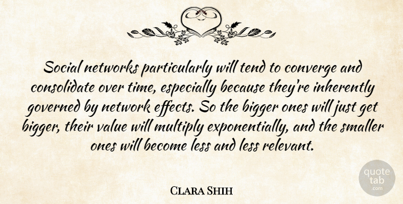 Clara Shih Quote About Converge, Governed, Inherently, Less, Multiply: Social Networks Particularly Will Tend...