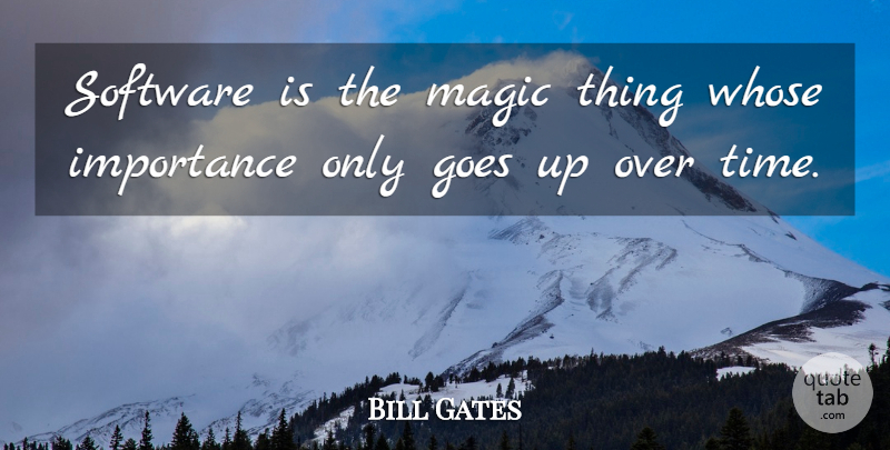 Bill Gates Quote About Magic, Importance, Software: Software Is The Magic Thing...