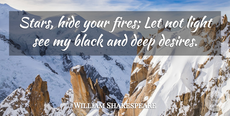 William Shakespeare Quote About Stars, Halloween, Dark: Stars Hide Your Fires Let...