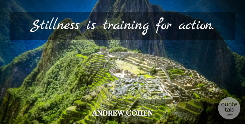 Andrew Cohen Quote About Training, Action, Stillness: Stillness Is Training For Action...
