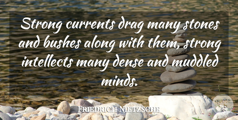 Friedrich Nietzsche Quote About Strong, Mind, Stones: Strong Currents Drag Many Stones...