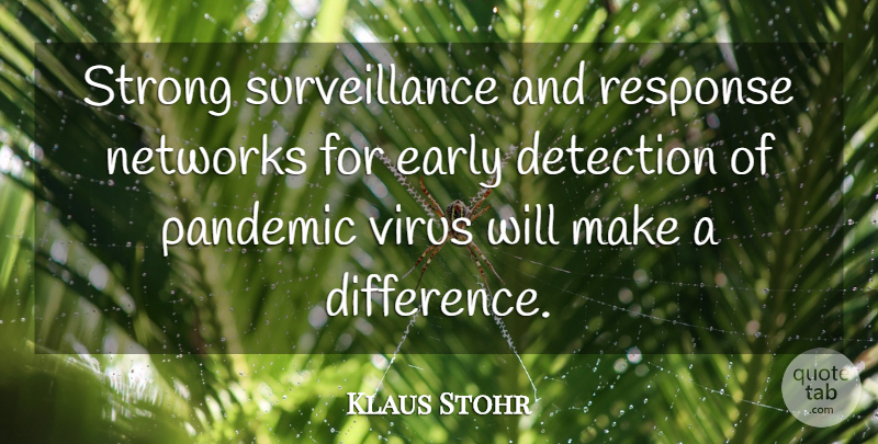 Klaus Stohr Quote About Detection, Early, Networks, Pandemic, Response: Strong Surveillance And Response Networks...