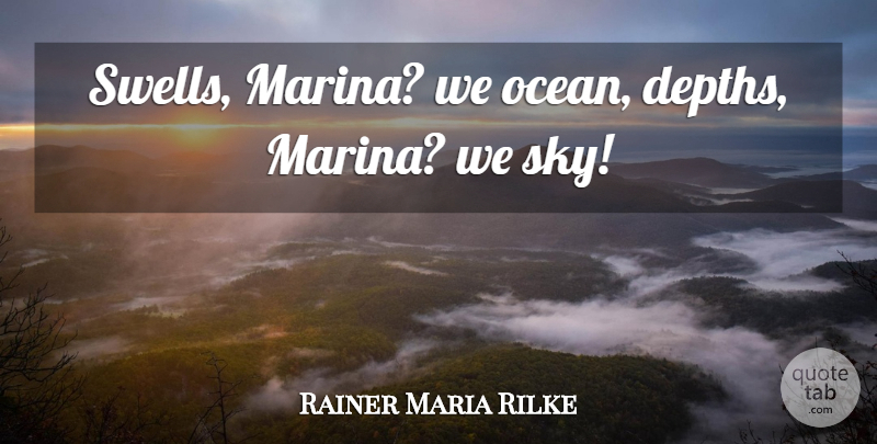 Rainer Maria Rilke Quote About Ocean, Sky, Depth: Swells Marina We Ocean Depths...