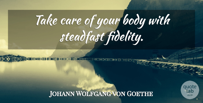 Johann Wolfgang von Goethe Quote About Health, Fitness Motivational, Body: Take Care Of Your Body...