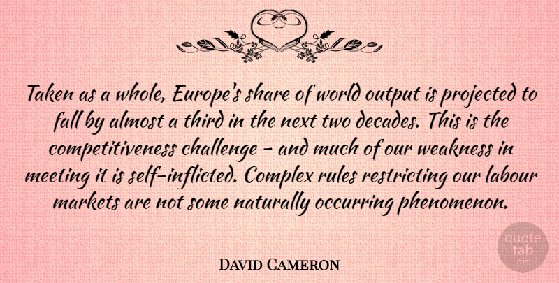 David Cameron Quote About Fall, Taken, Self: Taken As A Whole Europes...