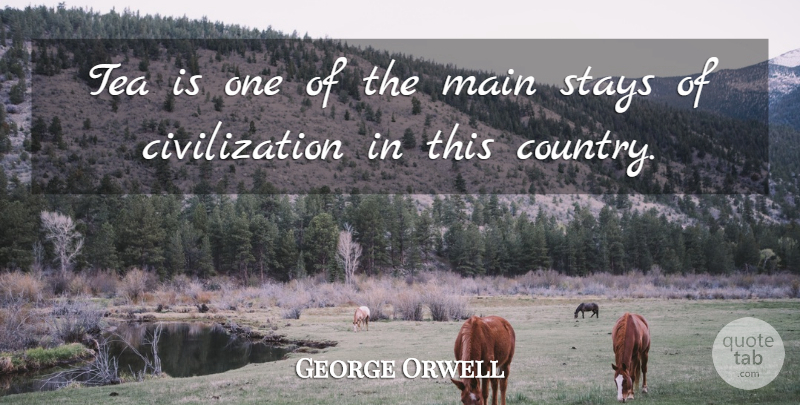 George Orwell Quote About Country, Tea Drinking, Civilization: Tea Is One Of The...