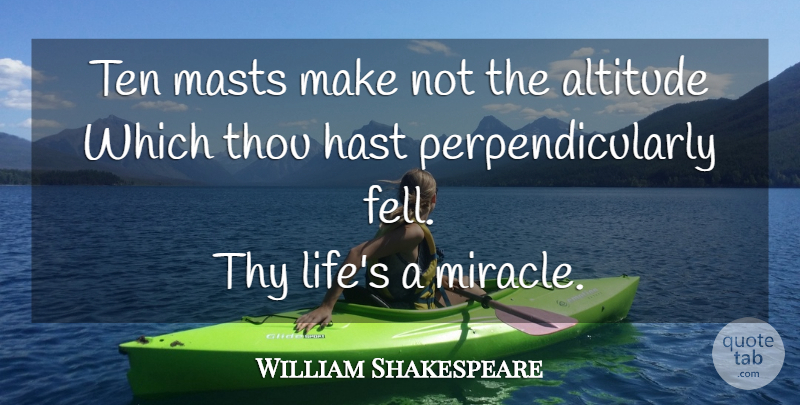 William Shakespeare Quote About Life, Miracle, Masts: Ten Masts Make Not The...