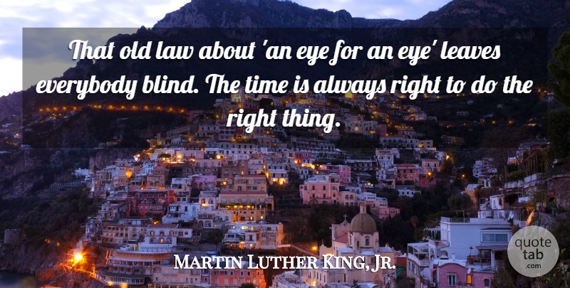 Martin Luther King, Jr. Quote About Inspirational, Change, Time: That Old Law About An...