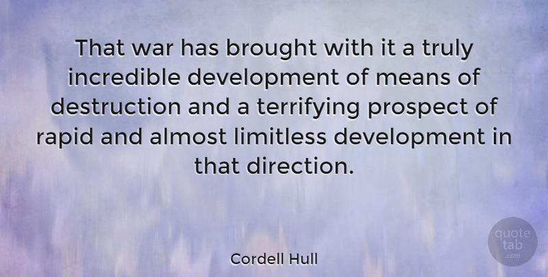 Cordell Hull Quote About War, Mean, Scary: That War Has Brought With...