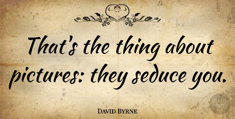 David Byrne Quote About Seducing: Thats The Thing About Pictures...