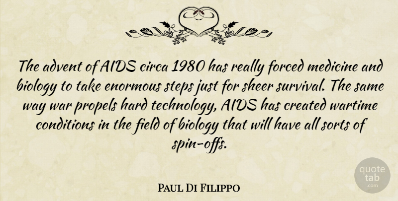 Paul Di Filippo Quote About Advent, Aids, Biology, Conditions, Created: The Advent Of Aids Circa...