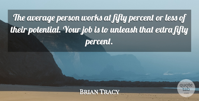 Brian Tracy Quote About Jobs, Opportunity, Average: The Average Person Works At...