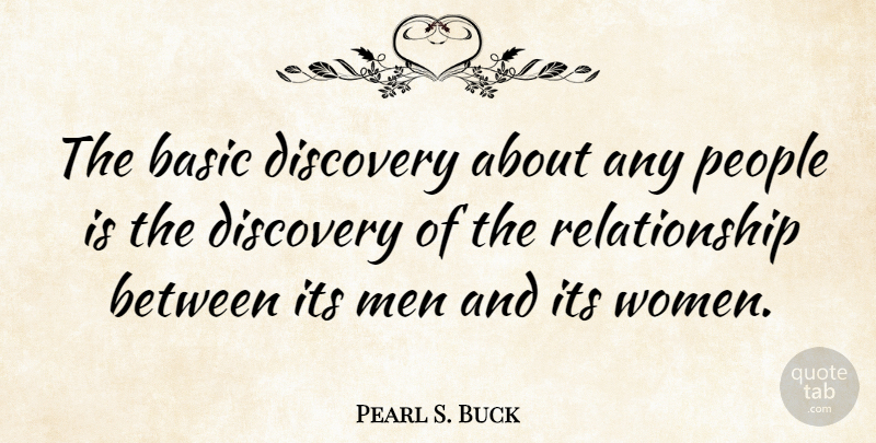 Pearl S. Buck Quote About Memorable, Men, Discovery: The Basic Discovery About Any...